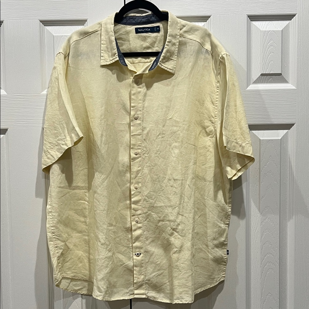 NWOT Nautica Men's Linen Short Sleeve Button-Down Shirt
